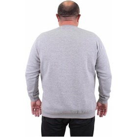 Resim Starbattal Erkek Büyük Beden Sıfır Yaka Sweat Conture Club 23203 Grı Melanj-Grı Melanj 