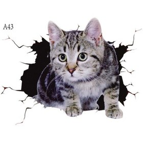 Resim Komik Araba Gövde Çıkartmaları Sevimli 3d Kedi Karikatür Araba Çıkartmaları A43 