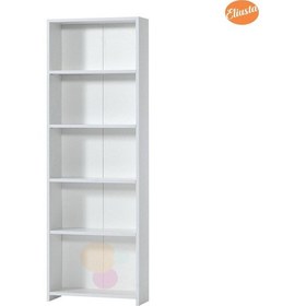 Resim 5 Raflı Kitaplık Kütüphane Beyaz 