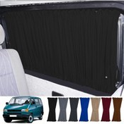Resim Oto Pandami Volkswagen T4 - Transporter / Caravelle Kısa Şase 1990–2003 Uyumlu Siyah Raylı Oto Perde Takımı 