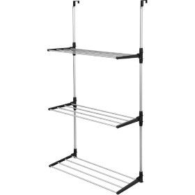 Resim UltraNova Pratik Kapı Arkası 3 Katlı Çamaşır Kurutmalık, Alüminyum, Siyah, TR Menşei 
