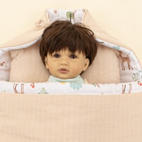 Resim Uyku Tulumu ve Yastık - Kumsal Beji Muslin - Ceylan 