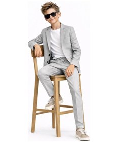 Resim Ahengim Erkek Çocuk Modern Casual Slim Fit Takım Elbise Ak2850 Gri 