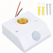 Resim PIR Hareket Sensörü, 1/2 Adet Otomatik İnsan Vücudu Kızılötesi PIR Sensör, E27 Ampul Tutucu Tabanı, 85-265V PIR Hareket Dedektörü Duvar Lambası Tutucu Ev Aydınlatması Koridor Merdiven İçin 