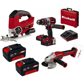 Resim Einhell TE-CD 18 Li-i BL Darbeli Matkap Vidalama + Taşlama + Dekupaj Testere + 4 Akü 