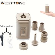 Resim WEST TUNE Taşınabilir Kablosuz Elektrikli Hava Pompası - Şişme Yastıklar, Hava Yatakları, Tekneler, Yüzme Halkaları için Otomatik USB Şarj Edilebilir Lityum-Polimer Pil Şişirici/Söndürücü (Haki), Şişme Ürünler için Taşınabilir Hava Pompası, Dış Mekan Ekipmanları, Minimalist Tasarım, Dayanıklı Yapı, Kamp Ekipmanı, Kompakt Tasarım, Yüksek Performanslı Motor, Tekne Sahipleri İçin 