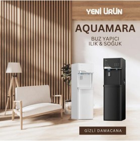 Resim AQUAMARA Buz Makinalı Su Sebili Siyah 