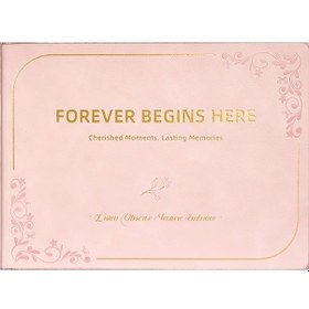 Resim Gaojunshop01 Pembe B5 Yatay Çizgili Düğün Anı Defteri Dıy Fotoğraf Albümü 