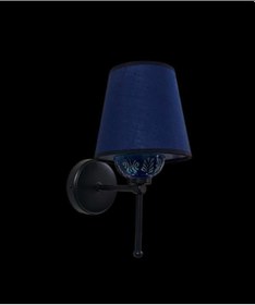 Resim Didim Siyah Metal Aplik Siyah Statik Boyalı Mavi Çini Cam Arkalı Siyah 