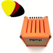 Resim Gitar Pick Tutucu, Yaratıcı Müzik Aksesuarları, 0.059 inç ve daha ince pick'ler için uygun, dayanıklı ve yer tasarrufu sağlayan 5 bölme ile, Turuncu 