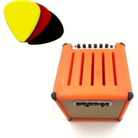 Resim Gitar Pick Tutucu, Yaratıcı Müzik Aksesuarları, 0.059 inç ve daha ince pick'ler için uygun, dayanıklı ve yer tasarrufu sağlayan 5 bölme ile, Turuncu 