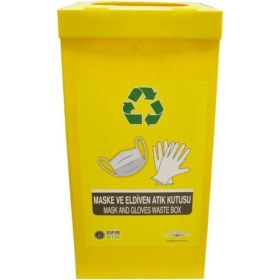 Resim Sarı Temizlik Atık Kutusu, Çevre Dostu Geri Dönüşüm Kutusu 