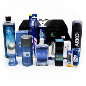 Resim Avon Adenz Damat Bohçası Bakım Seti - Tıraş Seti - Çeyiz Nişan Söz Bohçası Sandık Seti- Blue 