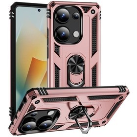 Resim Şok Geçirmez Tpu + Pc Telefon Kılıfı Gül Altın , Boyut:xiaomi Redmi İçin Note 13 Pro 4g Mor 