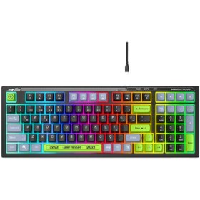 Resim Everest Kb-98 Sılent Siyah/gri/yeşil Sessiz Rainbow Q Membrane Oyuncu Klavyesi 