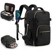 Resim Sunshine011 Navy Geniş Kapasiteli Dayanıklı Polyester Sırt Çantası Islak Kuru Bölmeler Ayakkabı Cebi Okul Seyahat Valentin Hediyesi - Siyah 