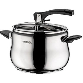 Resim Emsan Burcu Paslanmaz Çelik Düdüklü Tencere 4 L Gümüş - Siyah 