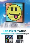 Resim SEYUTECH Led Pixel Tablo Dijital Ekran Yazı ve Animasyon Eklenebilen Telefon Kontrollü 32*32 Led 
