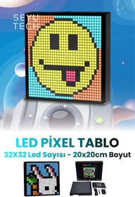 Resim SEYUTECH Led Pixel Tablo Dijital Ekran Yazı ve Animasyon Eklenebilen Telefon Kontrollü 32*32 Led 