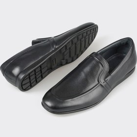 Resim Elle Shoes Siyah Deri Erkek Loafer 