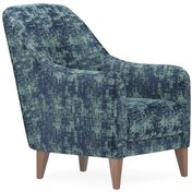 Resim Enza Home Fiore Berjer, Keten Dokulu - Lacivert 