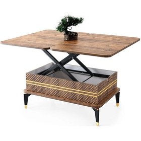 Resim Akıllı Laptop Sehpa Yemek Masası Orta Sehpa Koyu Ceviz-Antrasit 