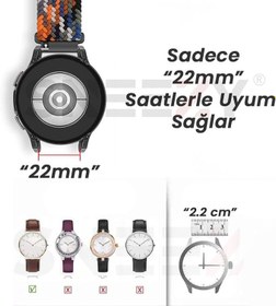 Resim Xiaomi Watch S1 -S1 Active -Mi Watch -Watch Color 22mm İle Uyumlu Metal Klips Solo Fiberlink Örgü Kordon Mürdüm 