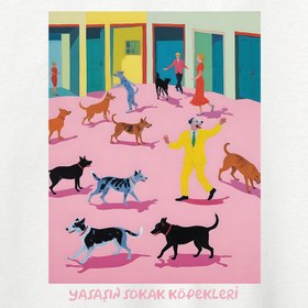Resim Pespembe - David Hockney Sokakta Oversize Tişört 