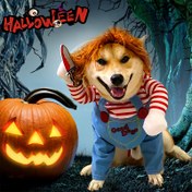 Resim 3'lü Ölümcül Bebek Evcil Hayvan Kostüm Seti - Korku Temalı Cadılar Bayramı Kıyafeti, Balkabağı ve Motorlu Testere Tasarımlı, Dayanıklı Polyester, Küçük/Orta Boy Köpekler ve Kediler İçin Mükemmel, Partiler ve Tatil Kıyafetleri İçin İdeal, Cadılar Bayramı Kostümleri, küçük köpekler, köpek kıyafeti, parti kıyafetleri, orta boy köpekler 