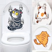 Resim 1 adet Fantastik Kedi Duvar Dekorasyon Stickerı - Kolay Yapıştır ve Çıkar, Su Geçirmez ve Dayanıklı, Banyo, Oturma Odası, Yatak Odası Dekoru için - Her Odaya Bir Oyun Dokunuşu Ekler 