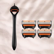Resim 1 Sap+4 Bıçak/ 1 Sap+8 Bıçak/ 1 Sap+12 Bıçak, Erkek Güvenlik Tıraş Makinesi, Erkek Manuel Jilet Seti - Sakal ve Bıyık Bakımı için 1 Saplı ve Doldurulabilir Metal Bıçaklı 6 Katmanlı Güvenlik Tıraş Makinesi - Pürüzsüz Tıraş İçin Kullanımı ve Temizliği Kolay 