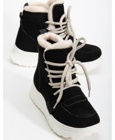 Resim Suins Juliana Hakiki Deri Süet Kadın Bot Siyah 