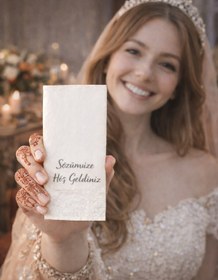 Resim Palo Santo 25 Adet Sözümüze Hoş Geldiniz Baskılı Peçete Lüks Dekor Motto Misafir Sunum Peçete 