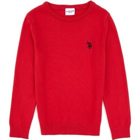 Resim U.S. Polo Assn. Kız Çocuk Kırmızı Bisiklet Yaka Basic Kazak 50316808-VR171 