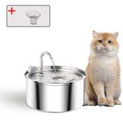 Resim 4L Paslanmaz Çelik Kedi Su Çeşmesi, USB Güç Modu, İç Mekan Kullanımı için Ultra-Sessiz Pompası, Pil Gerektirmez 