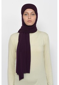 Resim Altobeh Pratik Şapkalı Likra Şal Mürdüm 