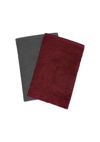 Resim 2 Li Lüks El Yüz Havlu Seti 50x90 Cm %100 Pamuklu Gramajlı Grinja Bordo 