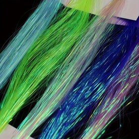 Resim ICERIO 0.2mm Gökkuşağı Balık Derisi Dalgalı Flaş İplikleri, Gliss N 'Glow Flash Iridescent Flashbou Sentetik Sinek Bağlama Malzemeleri 