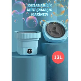 Resim Mucosan Katlanabilir Mini Çamaşır Makinesi 13 L Taşınabilir Çamaşır Makinesi ve Kurutma Özellikli – Yurtlar, Seyahatler, Küçük Evler, Havlular ve Iç Çamaşırları Için Yer Tasarruflu Çamaşır Yardımcısı 