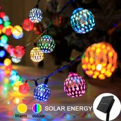 Resim Güneş Enerjili Metal Küre Dize Işıkları - Bahçe, Patio, Noel, Düğünler ve Partiler için Renkli, Dayanıklı Dış Mekan Peri Işıkları, Güneş Şarjlı Nikel Pil, Kapasite, Dış Aydınlatma | Renkli Küre Işıkları | Güneş Şarjlı Işıklar, Dış Dekor 