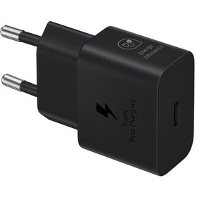 Resim Samsung Uyumlu 25 Watt Şarj Adaptörü + Kablo Seti, Siyah 