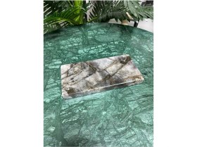 Resim Mediterian Renkli Dikdörtgen Mermer Yağdanlık, Zarif Tasarım, 500-749 ml, Beyaz, 1 Parça 