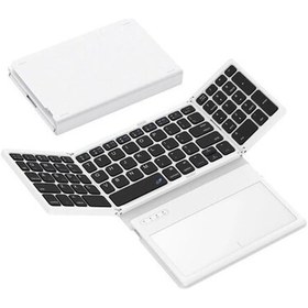 Resim Geodmaer Büyük Touchpad Katlanabilir Bluetooth Klavye Black-white 