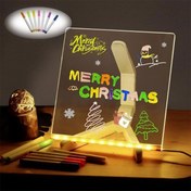 Resim ® LED Işıklı Kendiliğinden Renkli Fosforlu Kalemli Kare Yazı Panosu 20x20 cm 
