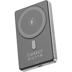 Resim EARLDOM PD49 10.000 mAh 15W Kablosuz Şarj ve 20W Type-C Çıkışlı PD Hızlı Şarj Powerbank - Siyah 
