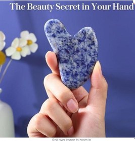 Resim Güzellik Doğal Taş Sodalit Yüz Masaj Çakra Cilt Bakım Reiki Kadın 