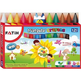 Resim Fatih Mum Pastel Boya Triangular Üçgen Crayons 12 Renk 50290 