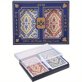 Resim 1 set İki Çift Bir Kutuda - İncelikli Çiçek Tasarımı ve Şeffaf Saklama Kutusu ile Premium Poker Oyun Kartları, Aile Toplantıları, Arkadaş Toplantıları, Açık Hava Piknikleri ve Bekleme Aralıkları için İdeal 