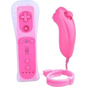 Resim Homyl Jest Denetleyicisi ve Ninchuck Joystick Combo Nintendo Wii Wii U Pembe (Yurt Dışından) 