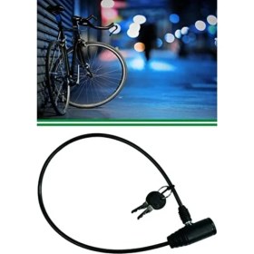 Resim Hakay Anahtarlı Çelik Halatlı Bisiklet Motor Kilidi - 65 cm 